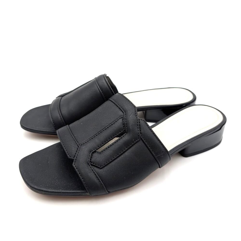 Franco Sarto Margot Slide Sandals Open Toe Women's Black Size US7M EU37